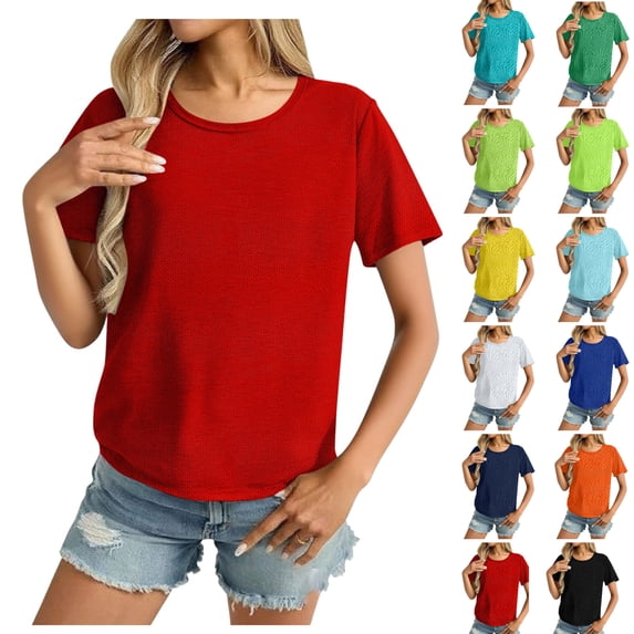 Danhjin Women Quick Dry Workout Top Short Sleeve Sports Sports Shirt Breathable for Running Gym Yoga Outdoor Travel Basic Tee Shirts