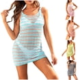 thumbnail image 1 of Danhjin Women Swimsuit Cover up Tank Dress Hollow out Lightweight Fashion Beachwear Bikini Swimwear Summer Bathing Beach Activity Casual Sleeveless Backless Coverups, 1 of 8