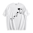 thumbnail image 1 of Danhjin Women's Halloween Print T-Shirts Short Sleeve Crew Neck Casual Pullover Tops Lightweight Loose Cute Graphic Fashion Shirts, 1 of 7