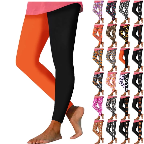 Danhjin Women's Halloween Printed High Waist Skinny Yoga Leggings Fall Winter Stretch Sports Fitness Trousers