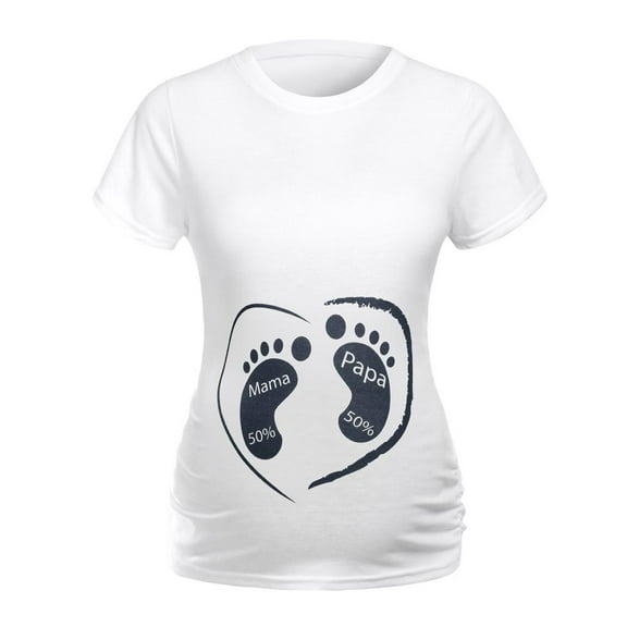 Danhjin Women's Nursing Maternity Tops Short Sleeve Cartoon Print Tops T-shirt Pregnancy Clothes