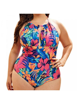 WQJNWEQ Clearance one Piece Swimsuits for Women,Tie Knot Piece Swimsuits  Tummy Control Ruched Swimwear Halter Bathing Suit Swimwear 
