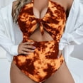 thumbnail image 1 of Danhjin Women's Plus Size One Piece Swimsuits Tummys Control Bathing Suit Halter Retro Monokini for Big Busted Curvy Women on Clearance, 1 of 7