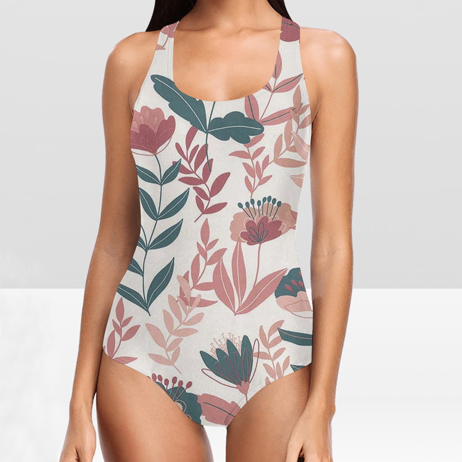 Printed High‑Waist Slimming Bikini Three‑Piece Set