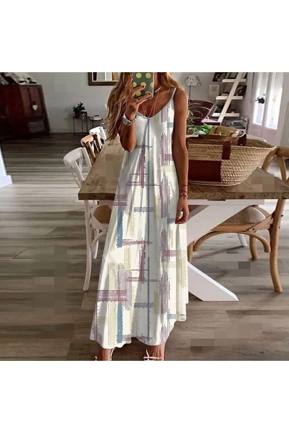 Women's Summer Maxi Boho V Neck Dress Spaghetti Strap Floral Ruffle Short Sleeve Flowy Wrap Casual Shift Dress Beach Vacation Sundresses