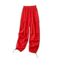 thumbnail image 1 of Danhjin Womens Cargo Pants Lightweight Travel Hiking Cargo Pants Soft Stretch Tapered High Waisted Elastic Drawstring Casual Streetwear, 1 of 3