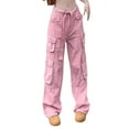 thumbnail image 1 of Danhjin Womens Cargo Vintage Pants Lightweight Travel Hiking Cargo Vintage Pants Soft Stretch Baggy Casual Streetwear, 1 of 7