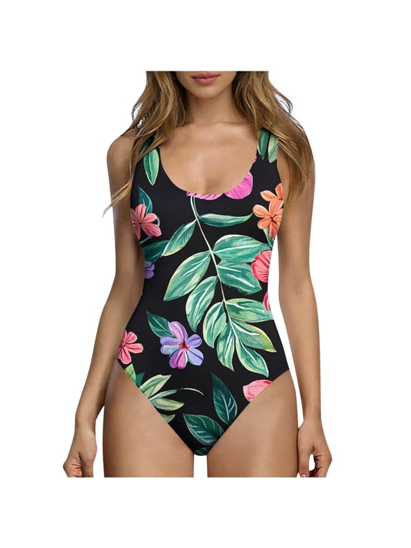 Womens Graphic Swimsuit 1 Piece Swiming Bathing Suits High Cut U Neck Patterns Summer Beach Casual Swimwear Holiday Vacation Surfing Fashion Swim Suits