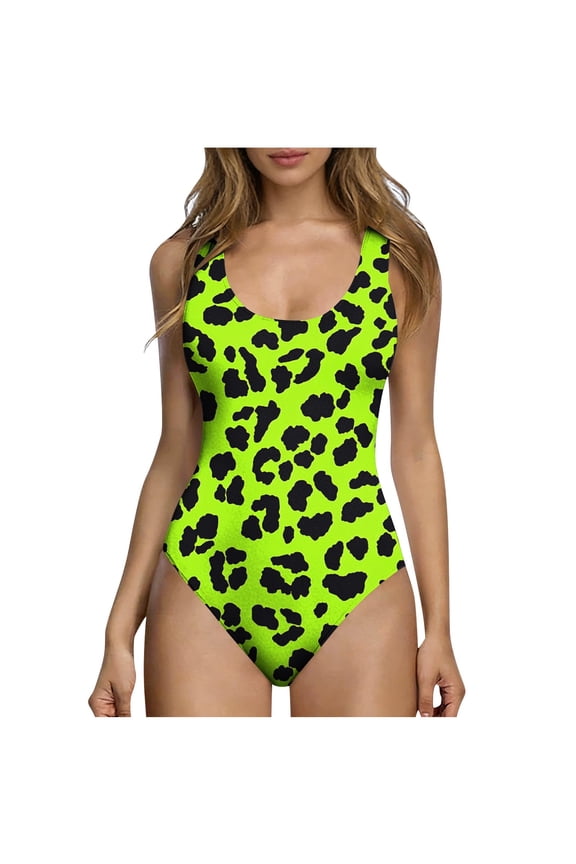 Womens Graphic Swimsuit 1 Piece Swiming Bathing Suits High Cut U Neck Patterns Summer Beach Casual Swimwear Holiday Vacation Surfing Fashion Swim Suits