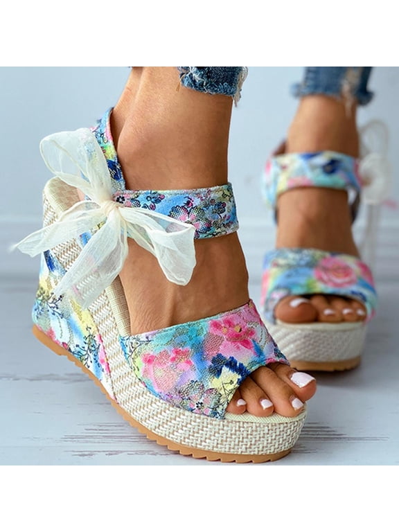 Womens Wedge Platform Slingback Open Toe Summer Comfy High Heel Beach Sandals, Fashion Women Heeled Sandals Shoes for Travelling Pool Party Wedding Outdoor