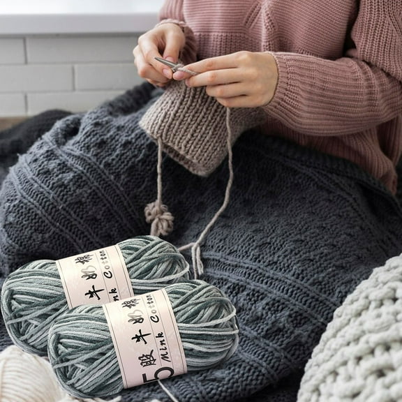 Danhjin Yarn for Crocheting and Knitting, 5 Strands Milk Cottons Gradient Hand-Woven Doll Sections Dyed Wool Ball, Soft Chunky Yarn for Blankets Scarves Hats, Machines Washable Assorted Colors