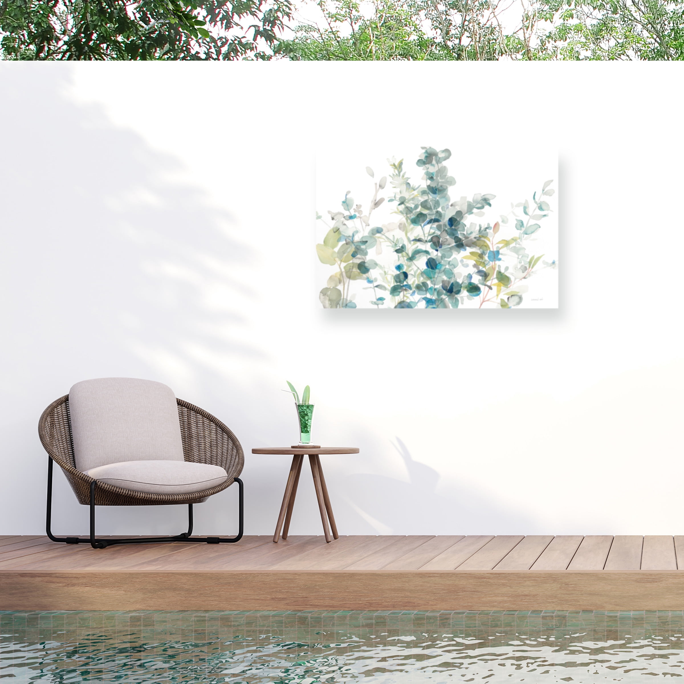 Danhui Nai 'Eucalyptus I White Crop' Outdoor All-Weather Wall Decor
