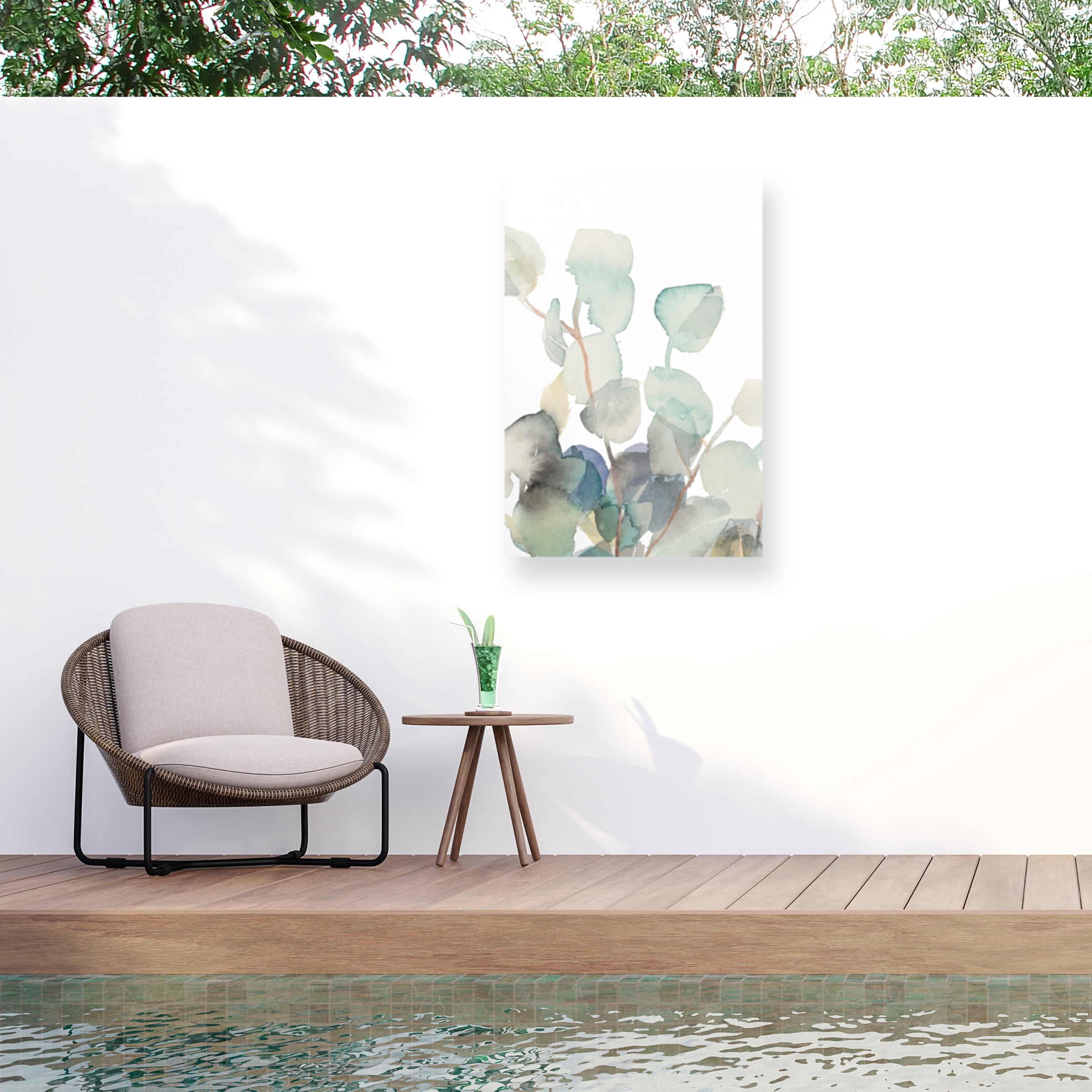 Danhui Nai Eucalyptus III White Crop Outdoor Canvas Wall Art 30x47