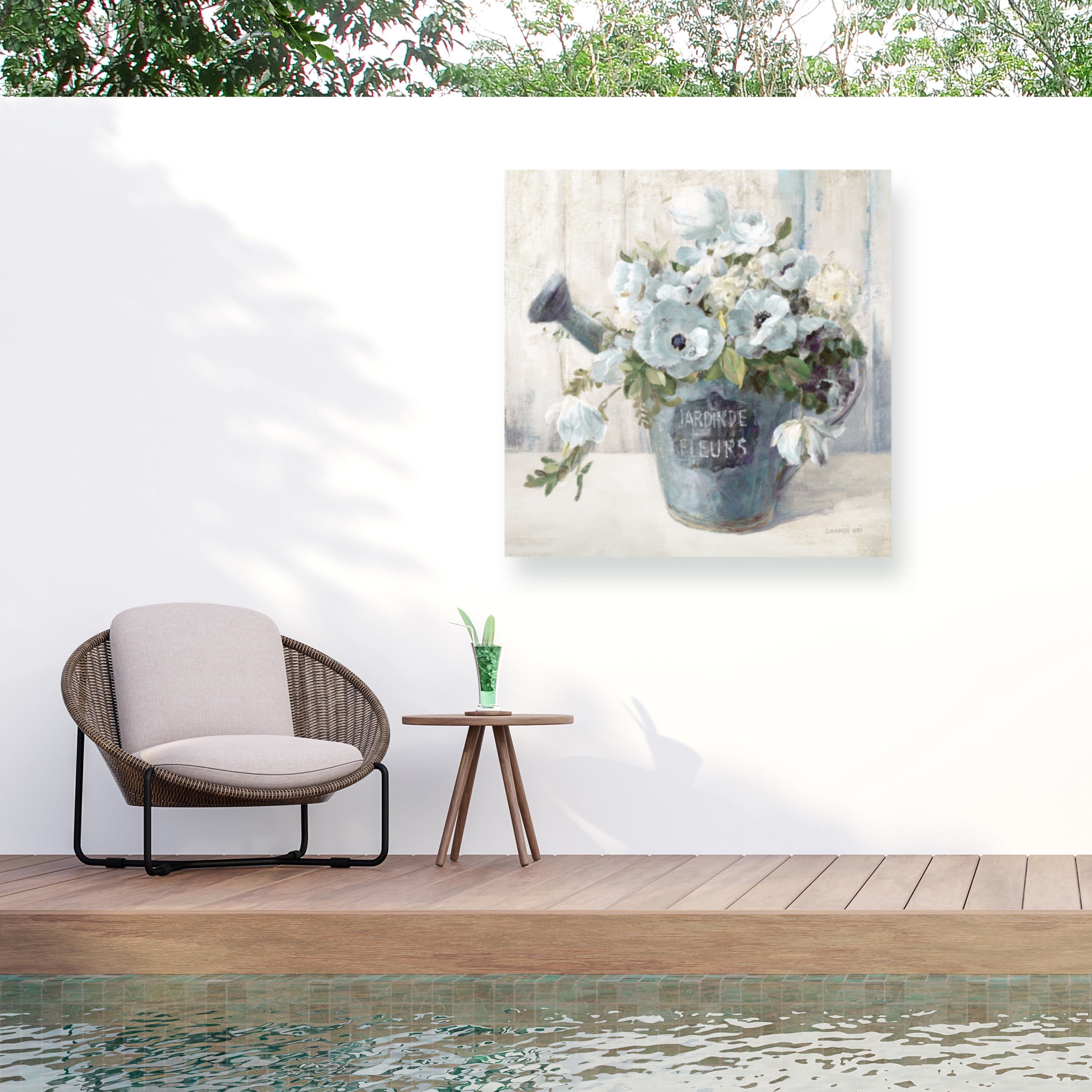 Danhui Nai 'Garden Blooms II Blue Crop' Outdoor Canvas 14x16