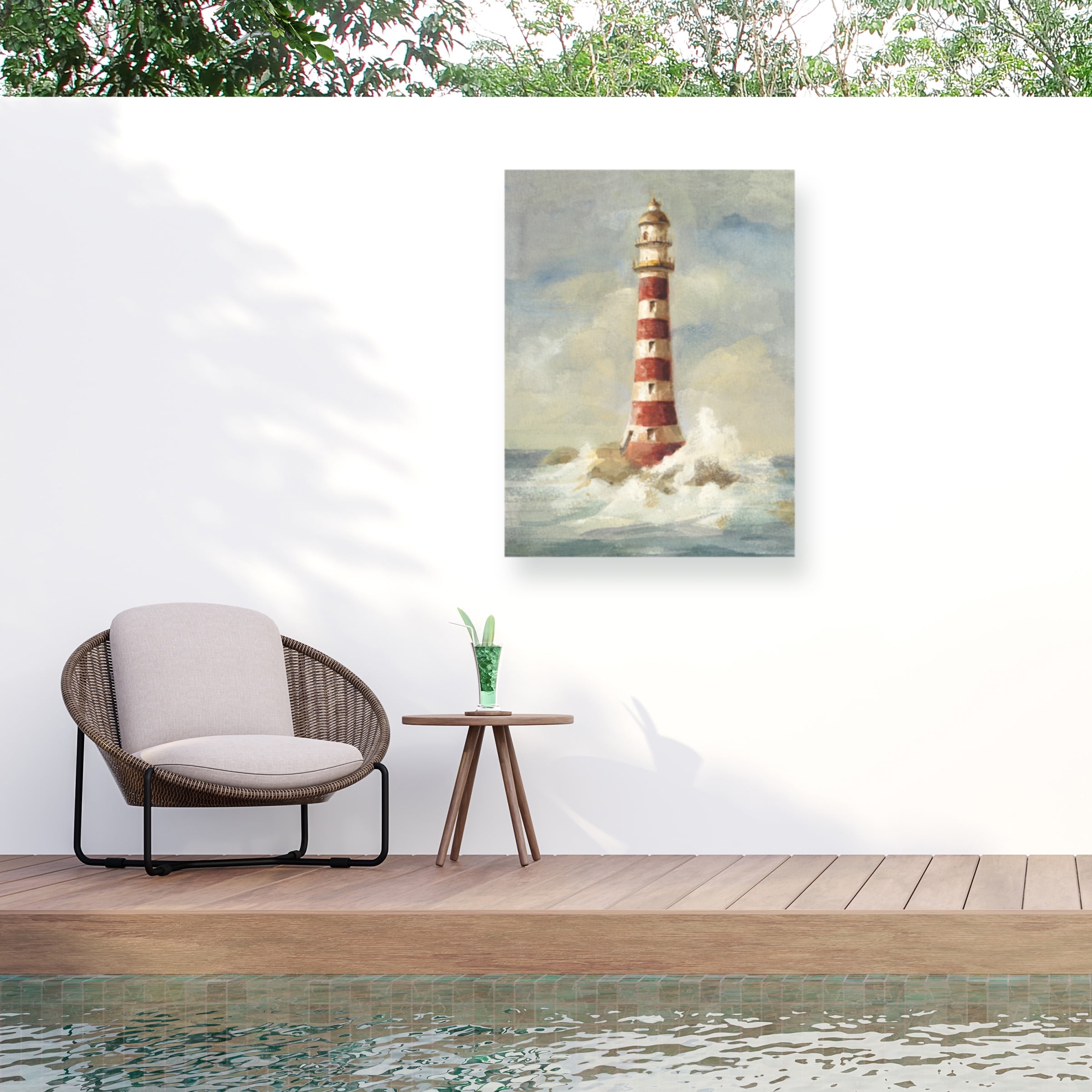 Danhui Nai 'Lighthouse II' Outdoor Canvas 24x22
