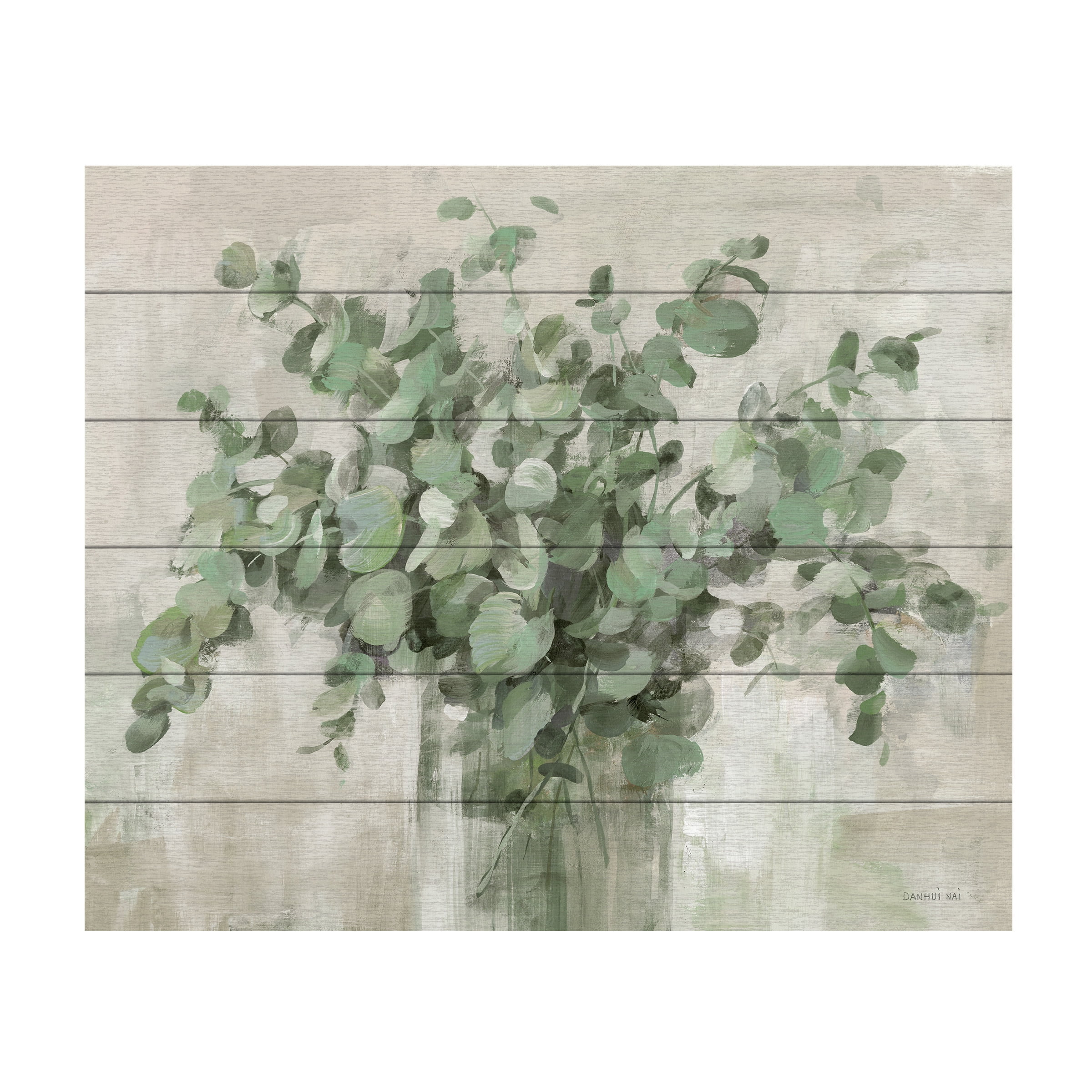 Danhui Nai 'Scented Eucalyptus Neutral' Wood Slat Art 18x22