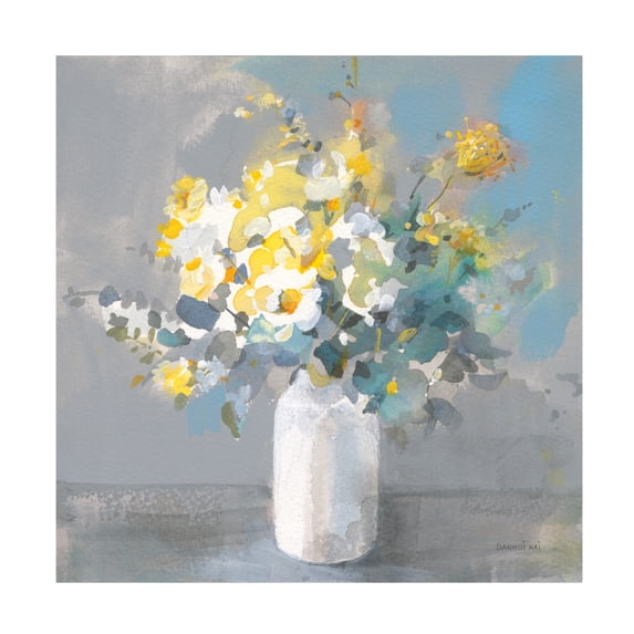 Danhui Nai 'Touch of Spring I White Vase' Canvas Art