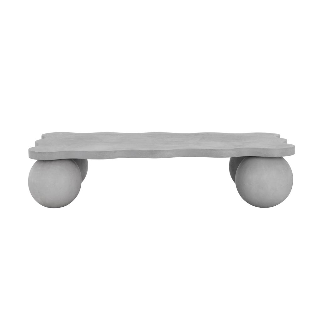 Dani Large Light Gray Concrete Curvy Coffee Table