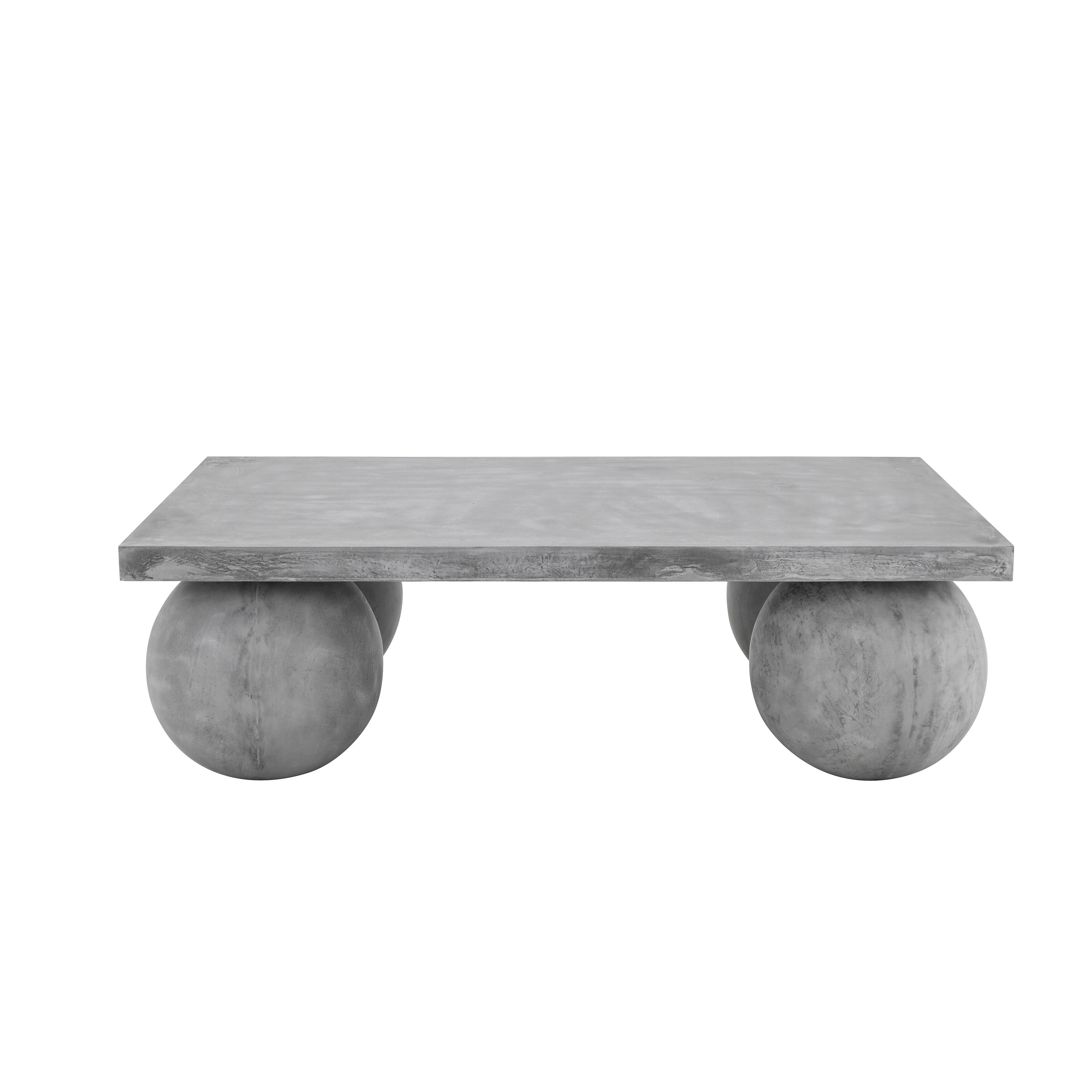 Dani Medium Light Gray Concrete Rectangular Coffee Table