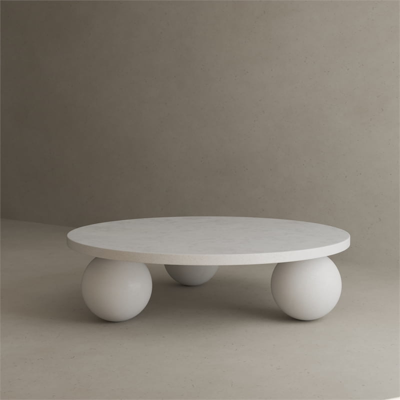 Dani Round Coffee Table Large In Ivory - Walmart.com