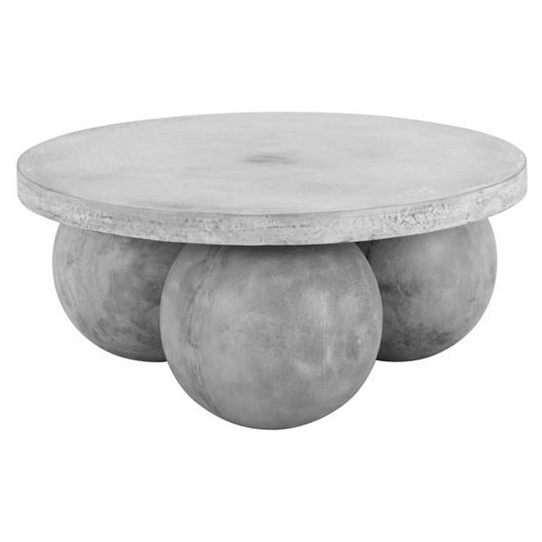 Dani Round Coffee Table Small In Light Grey Concrete Walmart