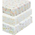 thumbnail image 1 of Danica 100% Cotton Fitted Baby Crib Sheet 3 Pack for baby Boys Girls |Standard Crib And Toddler Mattress Sheets | 28x52 Inch (3PK, ABC & 123), 1 of 7