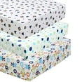thumbnail image 1 of Danica 100% Cotton Fitted Baby Crib Sheet 3 Pack for baby Boys Girls |Standard Crib And Toddler Mattress Sheets | 28x52 Inch (3PK, Mickey & Robot), 1 of 7