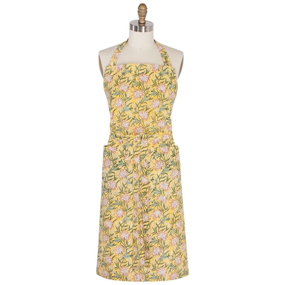 Danica Heirloom Block Print Apron | Clematis