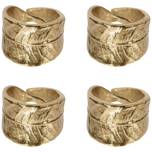 Danica Heirloom Napkin Rings (Set of 4) | Leaf Gold