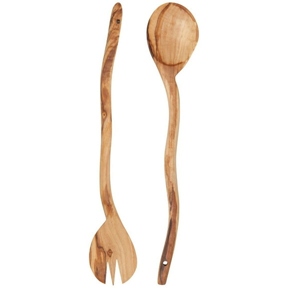 Danica Heirloom Wavy Salad Servers (Set of 2 ) | Olive Wood