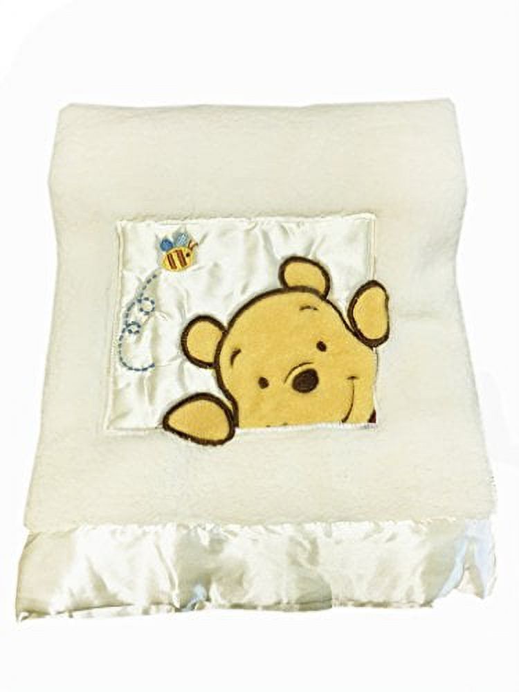 Danica Soft Coral Fleece Baby Blanket, Cute Animal Pattern, 40" X 30" Cozy, Comfortable & Warm (Ivory Winnie The Pooh B) - image 1 of 3