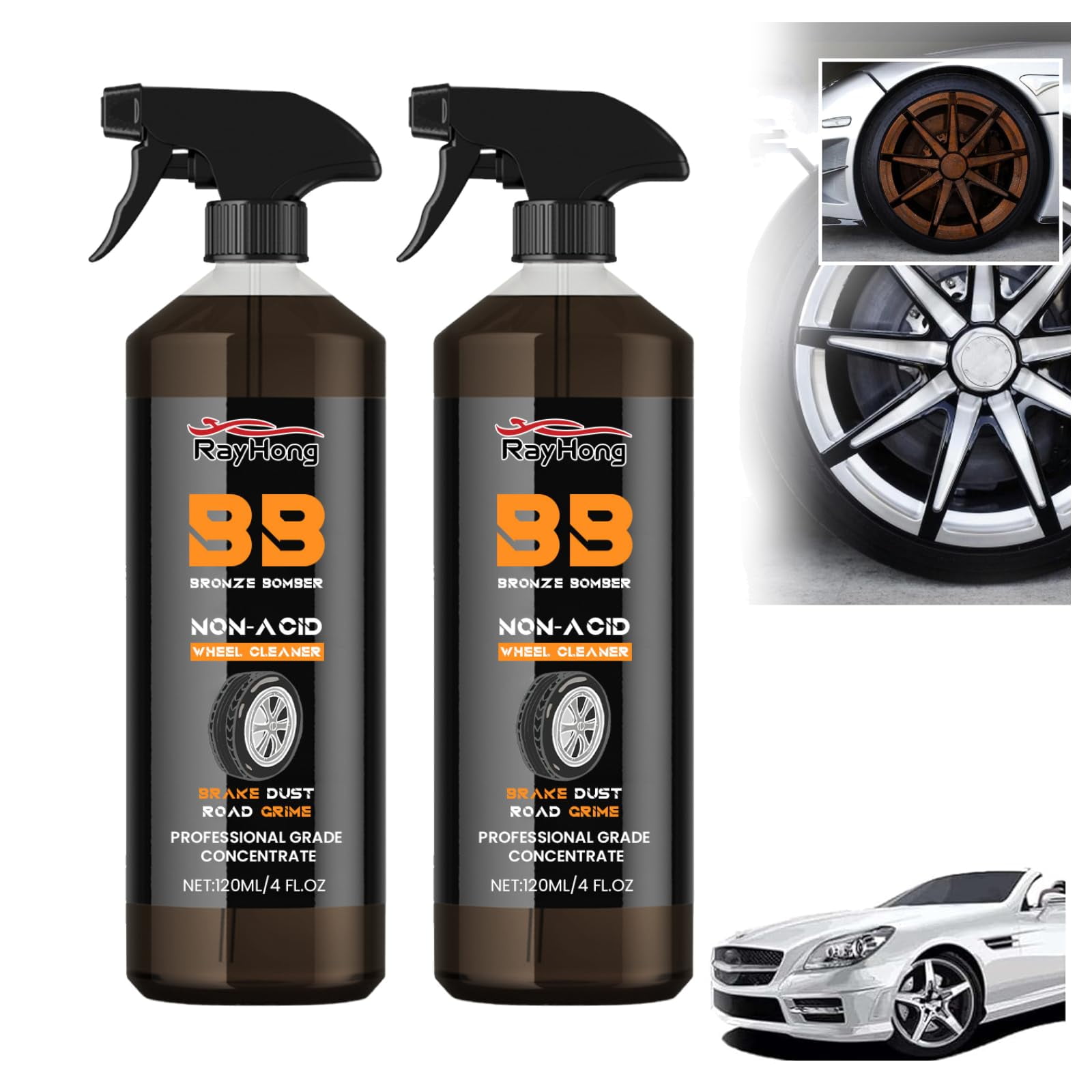 Danieerclosy Brake Bomber Cleaner Powerful Wheel Cleaner, Bronze Bomber