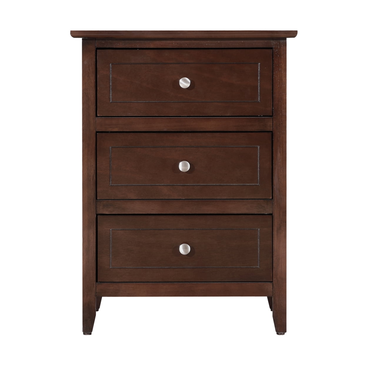 Daniel Cappuccino 3-Drawer Solid Wood Nightstand