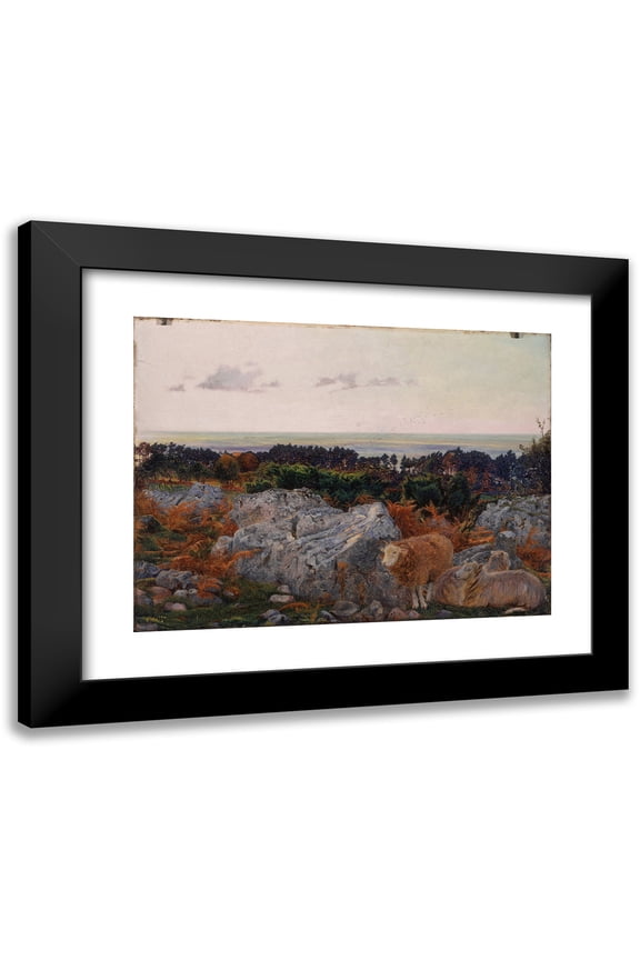 Daniel Alexander Williamson 14x12 Black Modern Framed Museum Art Print Titled - Morecambe Bay from Warton Crag