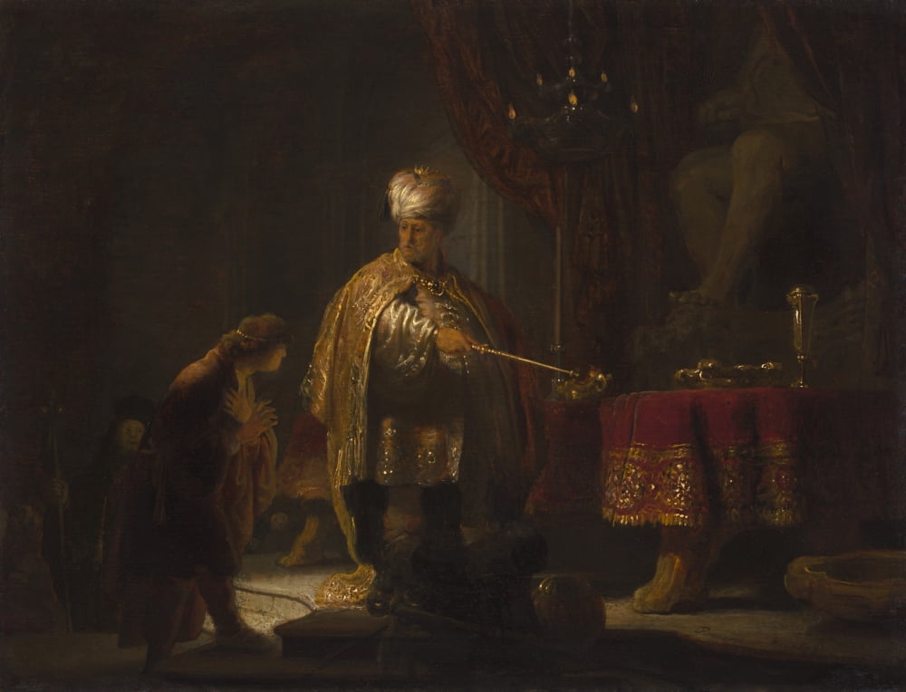 Daniel And Cyrus Before The Idol Bel Canvas Art - (36 x 24)