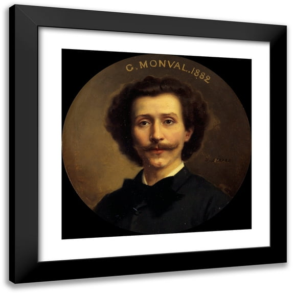 Daniel Bérard 20x20 Black Modern Framed Museum Art Print Titled - Portrait of Georges Monval (1845-1910), Archivist-Bibliotaire of the Comedie-Francaise. (1883)