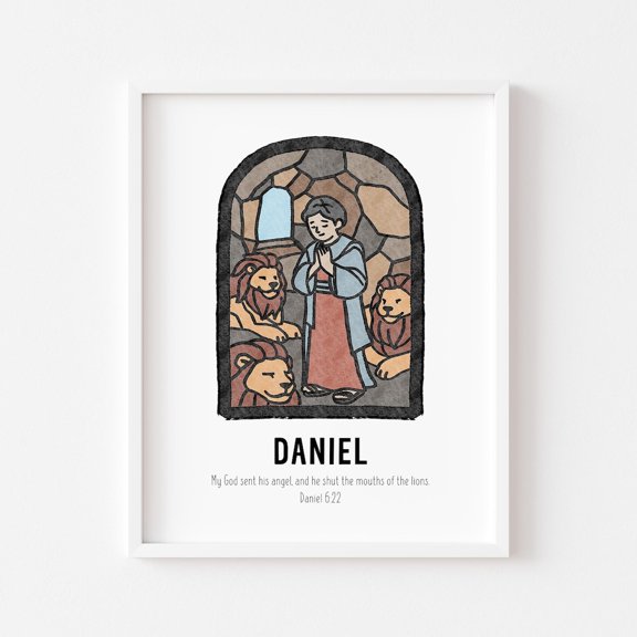 Daniel Bible Character Boho Christian Scripture Faith Nursery Wall Art Print