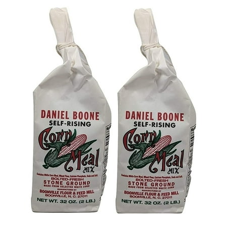 Daniel Boone Self-Rising White Corn Meal Mix 2 - 2 Lb. Bags No Preservatives