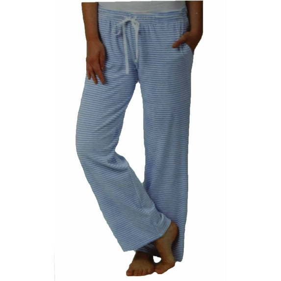Daniel Buchler by Maiyan Womens Super Soft Plush Lounge Pant (Sky/Stripes, XX-Large)