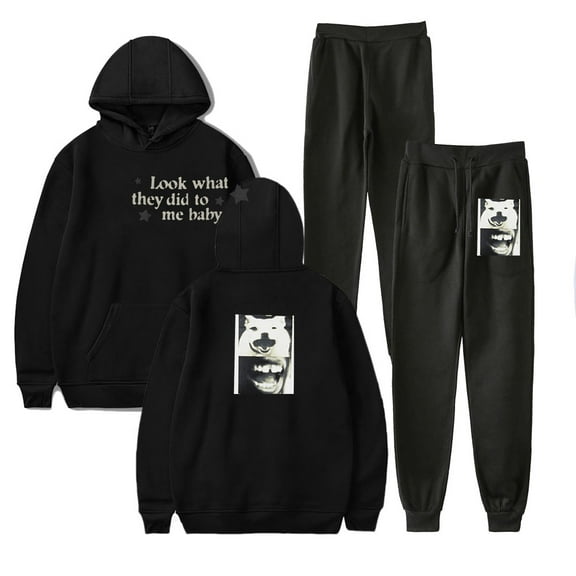 Daniel Caesar LOOK WHAT THEY DID TO ME Merch Hoodie and SWEATPANTS set pop print Unisex Casual Street Clothing