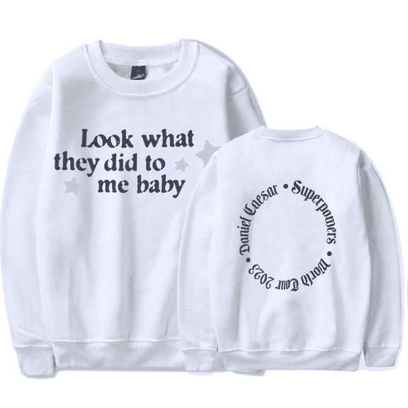Daniel Caesar Merch Sweatshirt Look What They Did to Me Baby Summer Power Long Sleeve Rapper Crewneck