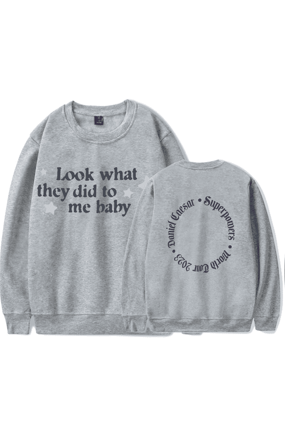 Daniel Caesar Merch Sweatshirt Look What They Did to Me Baby Summer Power Long Sleeve Rapper Crewneck