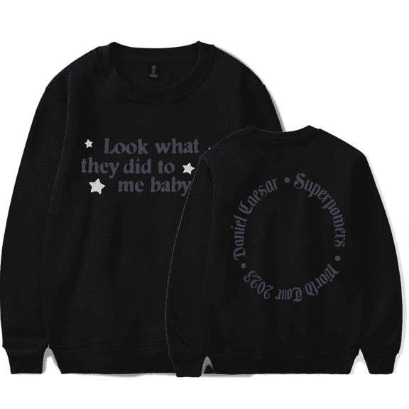 Daniel Caesar Merch Sweatshirt Look What They Did to Me Baby Summer Power Long Sleeve Rapper Crewneck