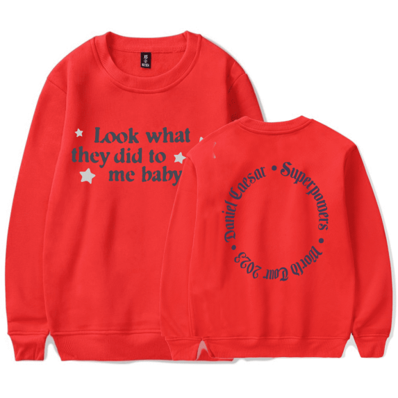 Daniel Caesar Merch Sweatshirt Look What They Did to Me Baby Summer Power Long Sleeve Rapper Crewneck