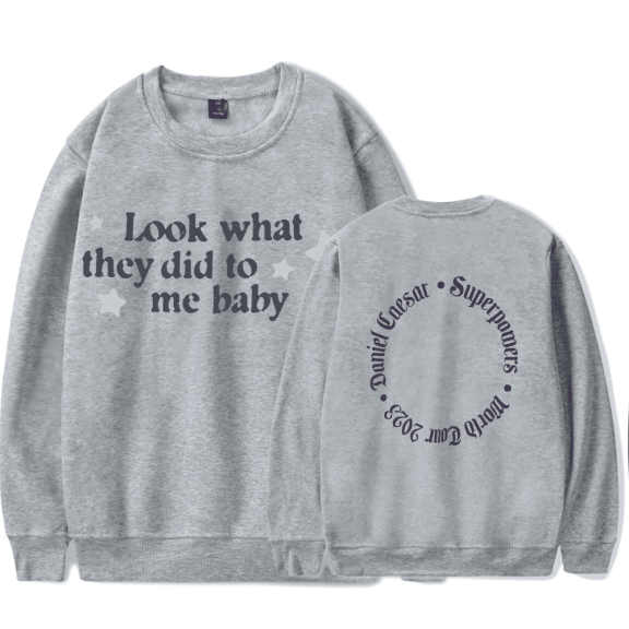 Daniel Caesar Merch Sweatshirt Look What They Did to Me Baby Summer Power Long Sleeve Rapper Crewneck