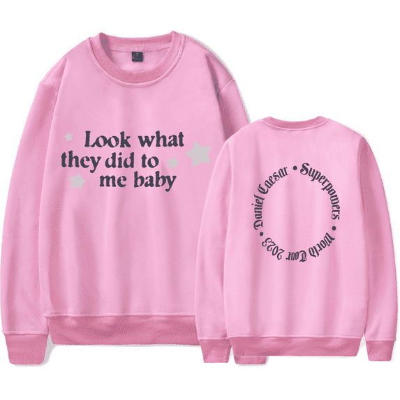 Daniel Caesar Merch Sweatshirt Look What They Did to Me Baby Summer Power Long Sleeve Rapper Crewneck