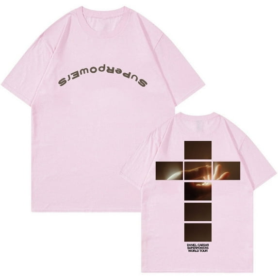 Daniel Caesar Superpowers World Tour Crewneck Short Sleeve Streetwear T-shirt for Men and Women