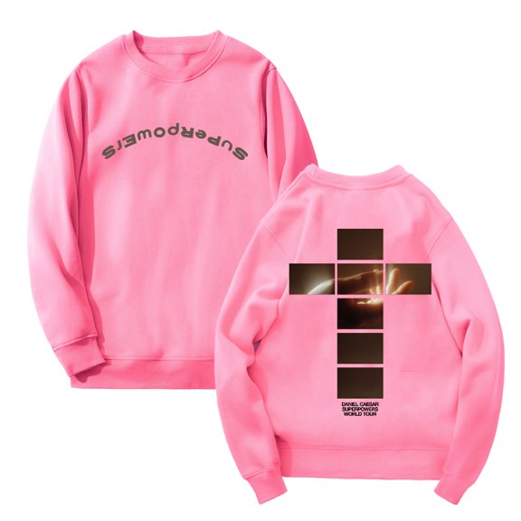 Daniel Caesar Superpowers World Tour Cross Sweatshirt 2023 New Crewneck Long Sleeve Streetwear