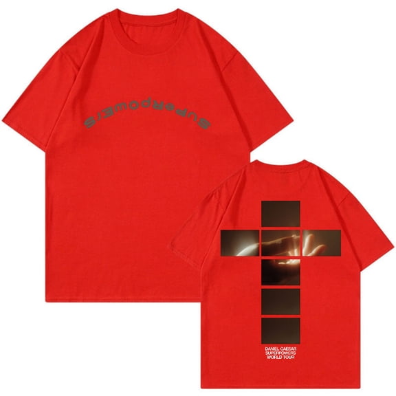 Daniel Caesar Superpowers World Tour Cross Tee Crewneck Short Sleeve Streetwear Women Men T-shirt