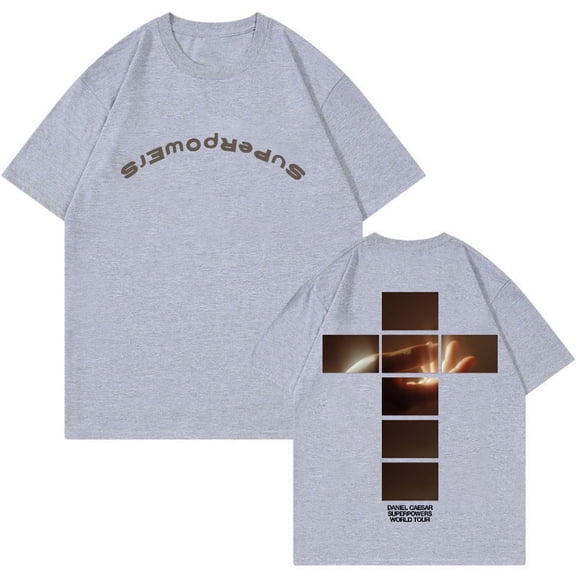 Daniel Caesar Superpowers World Tour Cross Tee Crewneck Short Sleeve Streetwear Women Men T-shirt